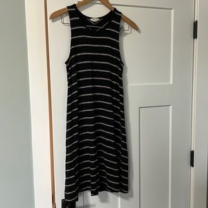 Madewell black and white striped tank dress. Small.